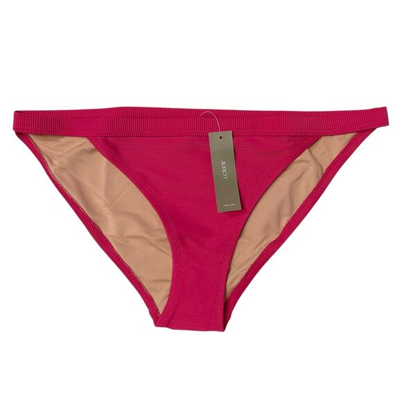 2/$15 NWT J. Crew Ribbed-Trim Hipster Full Coverage Bikini Bottom Pink Size XXL - Picture 1 of 7